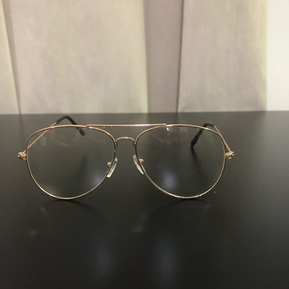 2/$15 Clear Non-Prescription Aviator Glasses - Picture 3 of 4